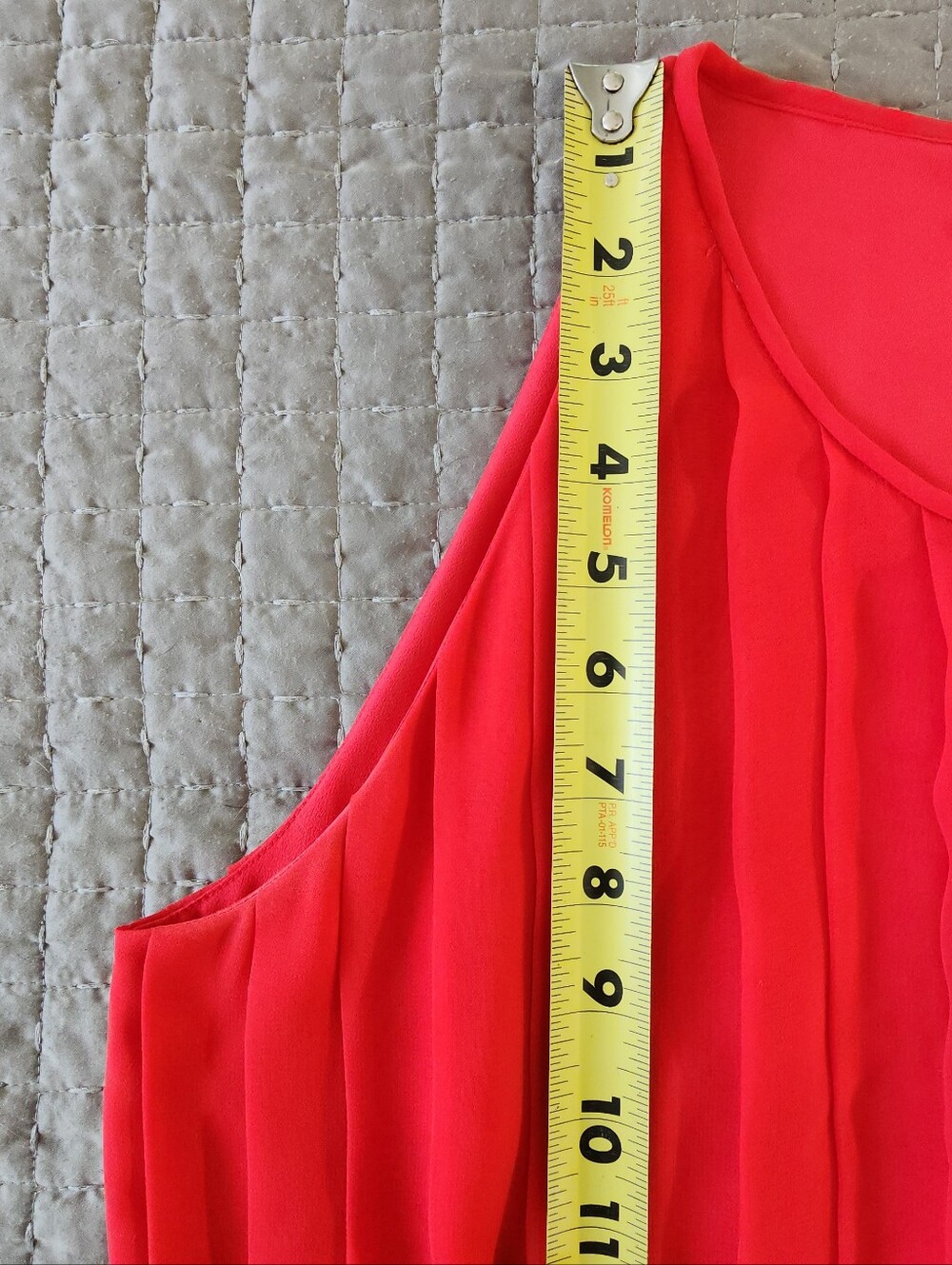 J. Crew Red Pleated Chiffon Dress - Picture 7 of 16